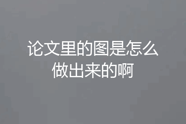 论文里的图是怎么做出来的啊