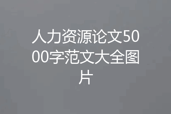 人力资源论文5000字范文大全图片