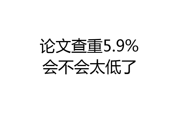论文查重5.9%会不会太低了