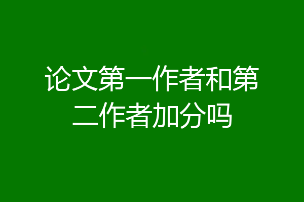 论文第一作者和第二作者加分吗