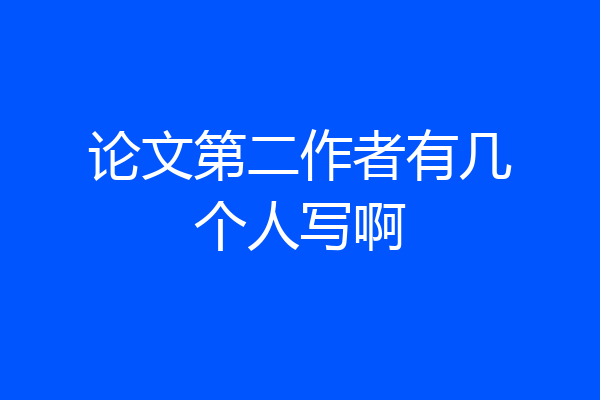 论文第二作者有几个人写啊