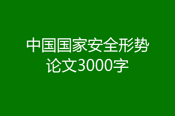 中国国家安全形势论文3000字