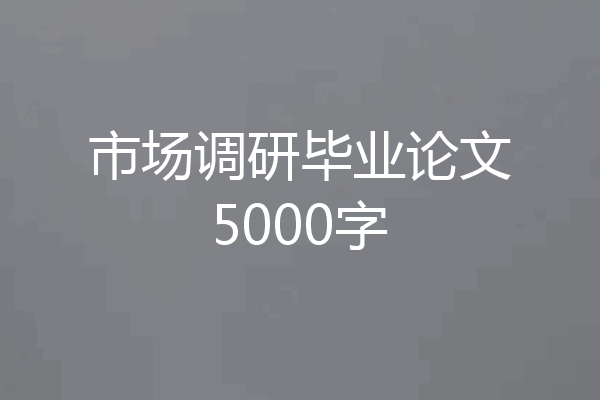 市场调研毕业论文5000字