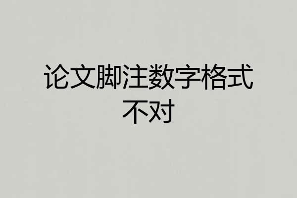 论文脚注数字格式不对