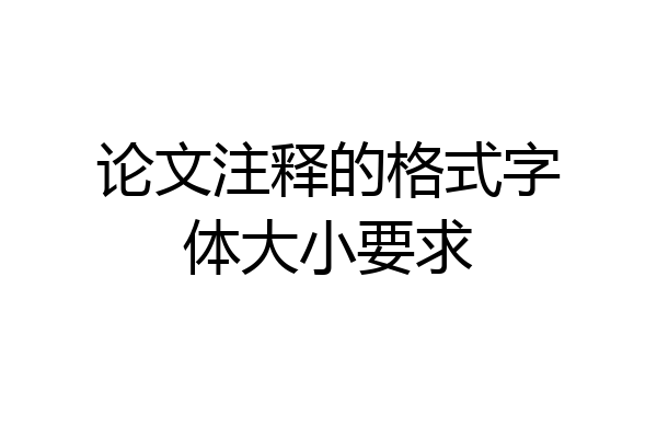 论文注释的格式字体大小要求