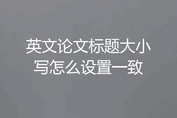 英文论文标题大小写怎么设置一致