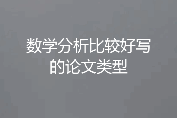 数学分析比较好写的论文类型