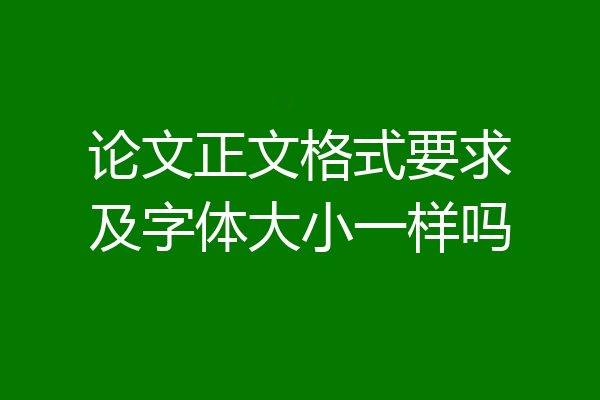 论文正文格式要求及字体大小一样吗