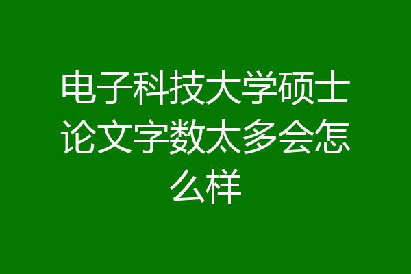电子科技大学硕士论文字数太多会怎么样