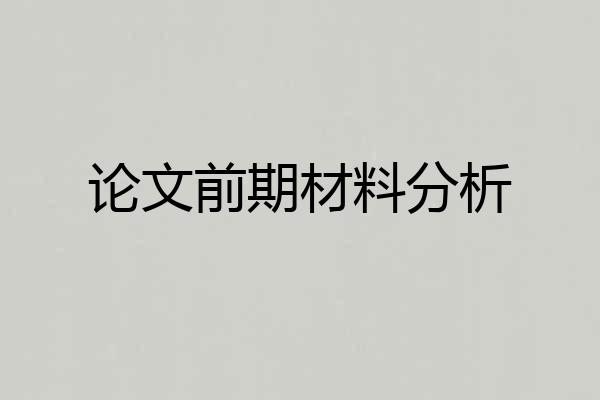 论文前期材料分析