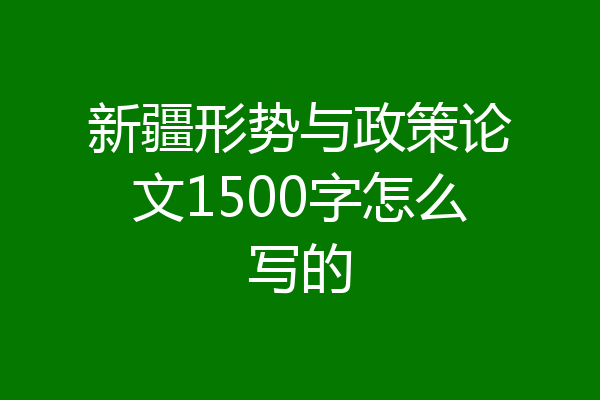 新疆形势与政策论文1500字怎么写的
