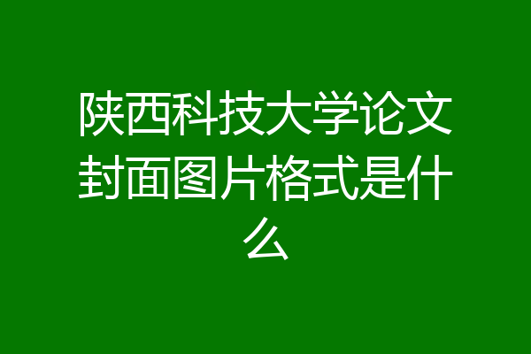 陕西科技大学论文封面图片格式是什么
