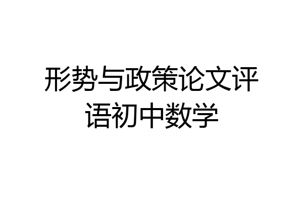 形势与政策论文评语初中数学