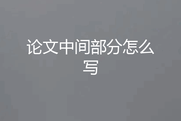论文中间部分怎么写