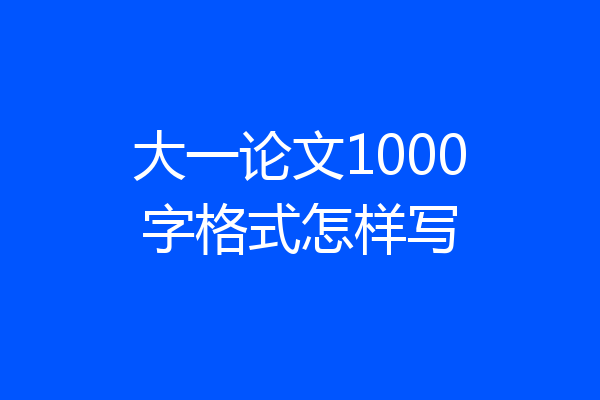 大一论文1000字格式怎样写