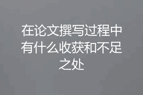 在论文撰写过程中有什么收获和不足之处