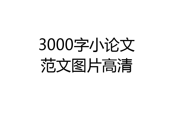 3000字小论文范文图片高清
