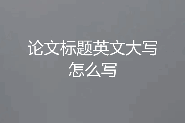 论文标题英文大写怎么写