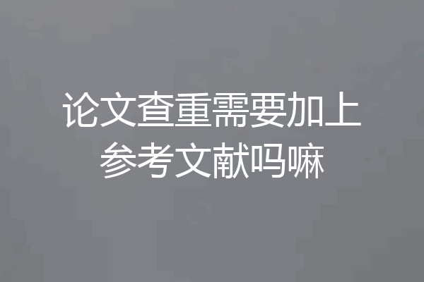 论文查重需要加上参考文献吗嘛