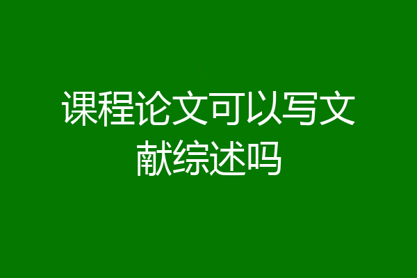 课程论文可以写文献综述吗