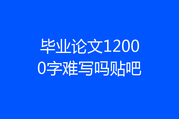毕业论文12000字难写吗贴吧