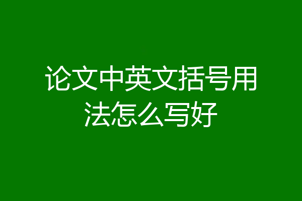 论文中英文括号用法怎么写好