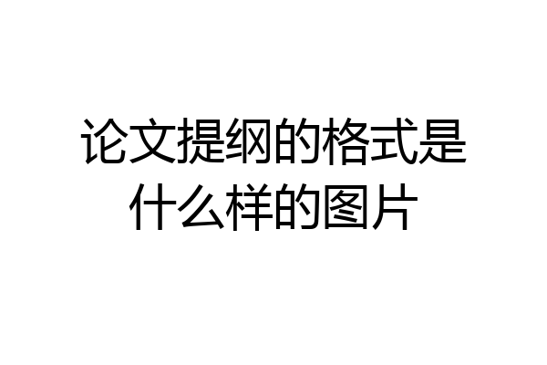 论文提纲的格式是什么样的图片