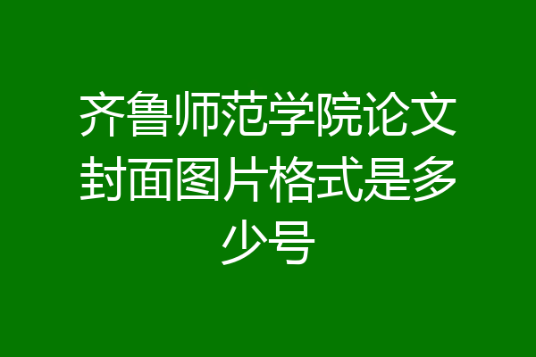 齐鲁师范学院论文封面图片格式是多少号