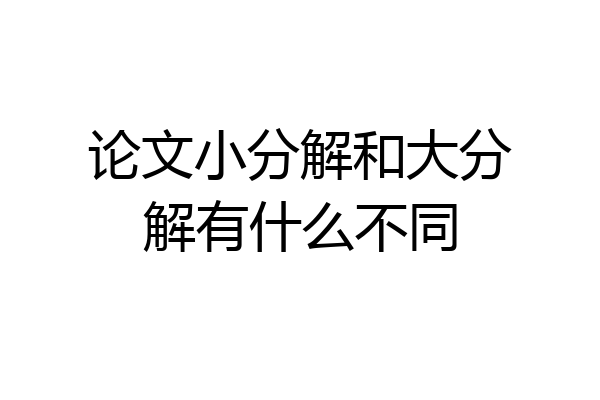 论文小分解和大分解有什么不同