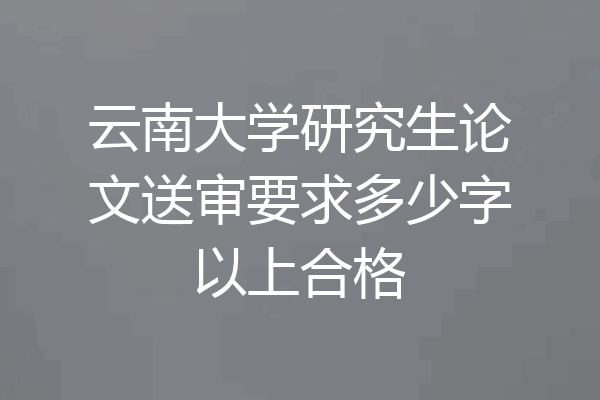 云南大学研究生论文送审要求多少字以上合格