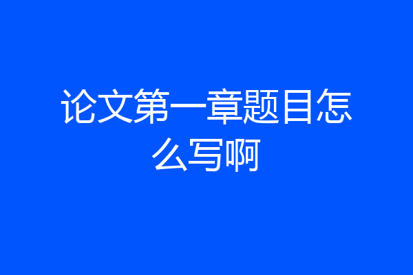 论文第一章题目怎么写啊
