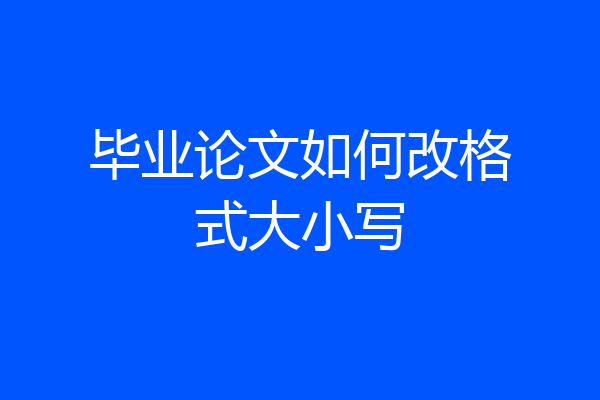 毕业论文如何改格式大小写