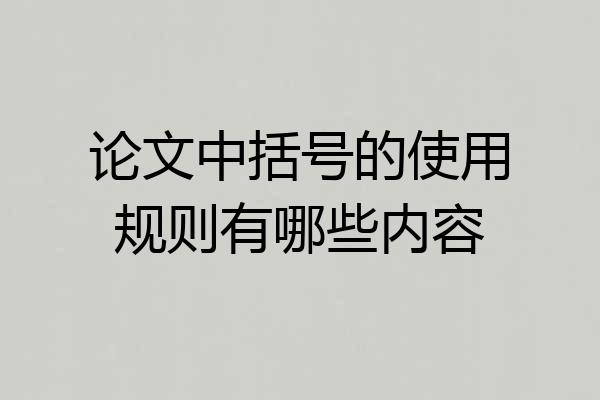 论文中括号的使用规则有哪些内容