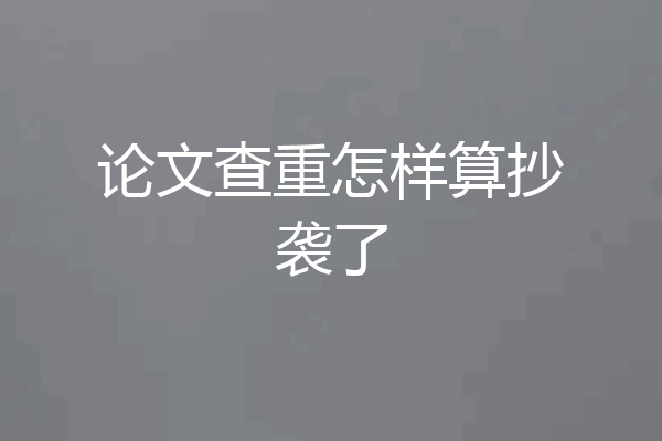 论文查重怎样算抄袭了