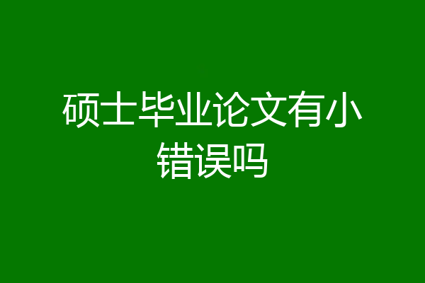 硕士毕业论文有小错误吗