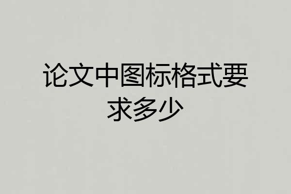 论文中图标格式要求多少