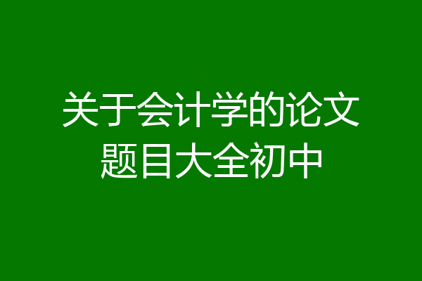 关于会计学的论文题目大全初中