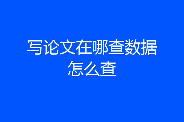 写论文在哪查数据怎么查