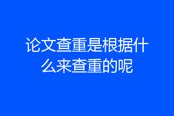 论文查重是根据什么来查重的呢