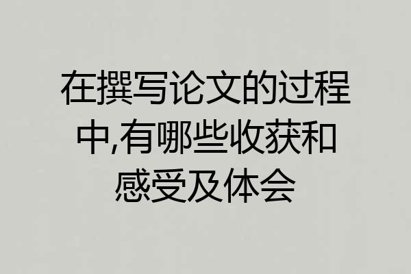 在撰写论文的过程中,有哪些收获和感受及体会