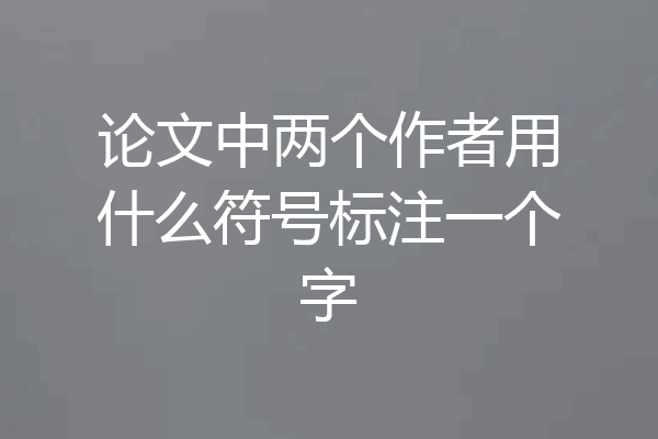 论文中两个作者用什么符号标注一个字