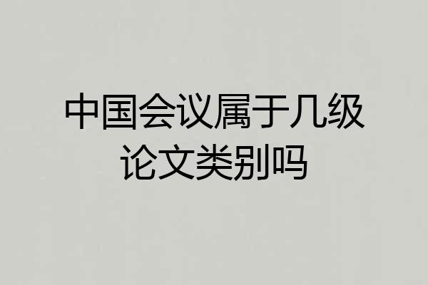 中国会议属于几级论文类别吗