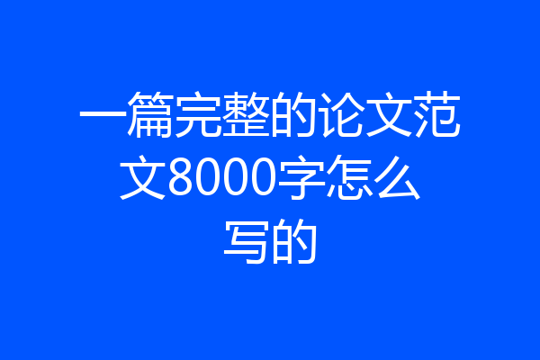 一篇完整的论文范文8000字怎么写的