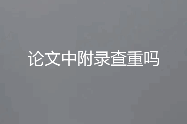 论文中附录查重吗