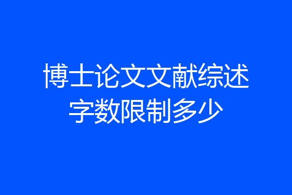 博士论文文献综述字数限制多少