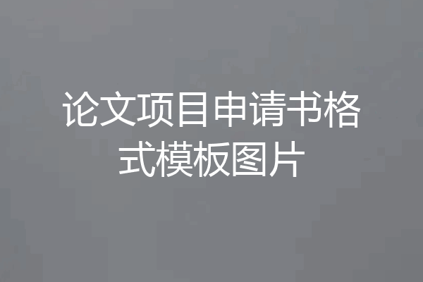 论文项目申请书格式模板图片