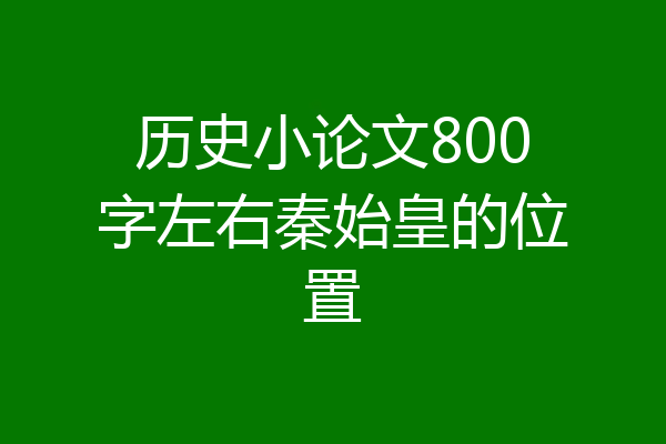 历史小论文800字左右秦始皇的位置