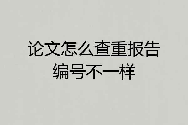 论文怎么查重报告编号不一样