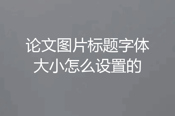 论文图片标题字体大小怎么设置的