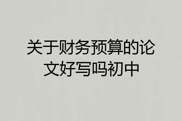 关于财务预算的论文好写吗初中
